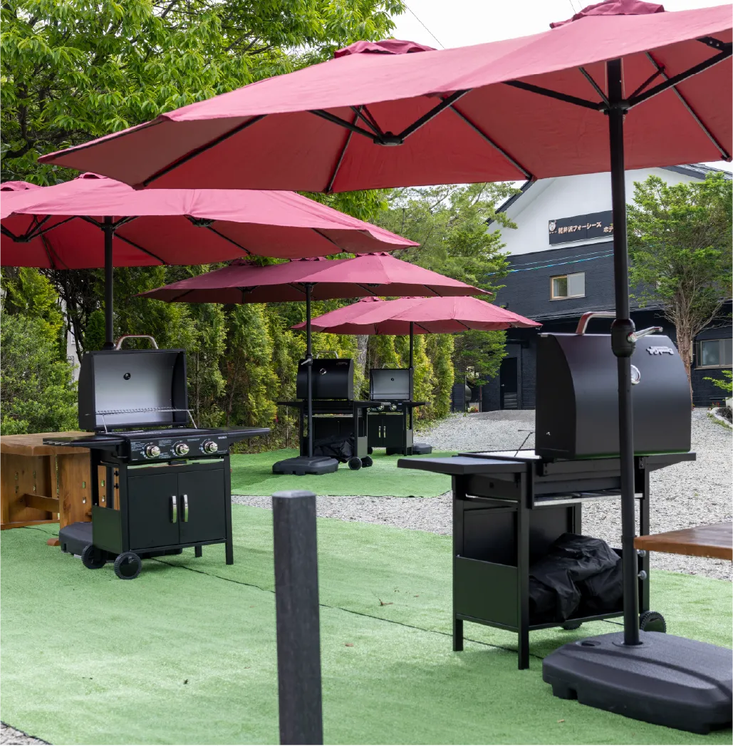 ガスグリル付きBBQ場